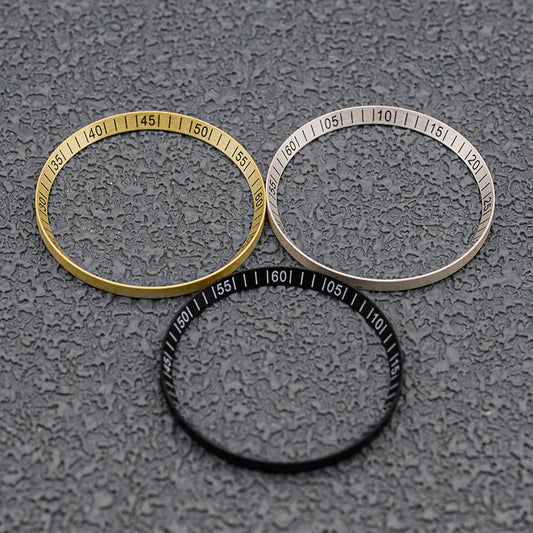 30.5mm Black Copper Chapter Ring with White Number Finish