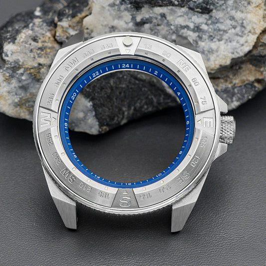 NEW Silver Blue Samurai Case Set-3.0 Crown (Caseback Included)