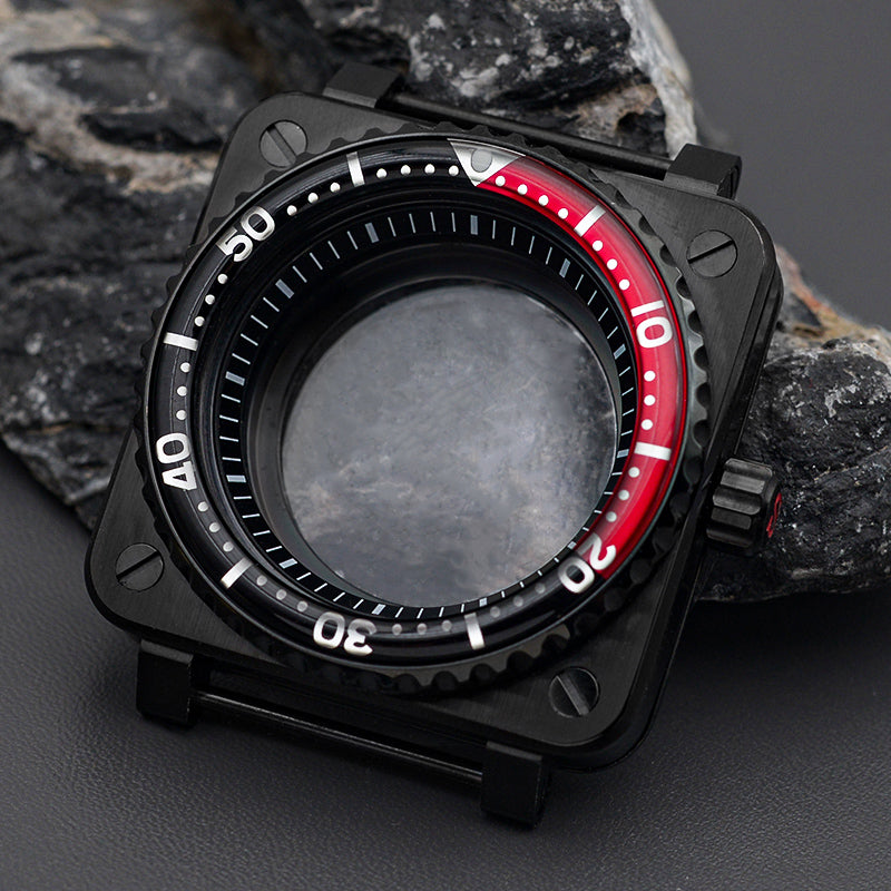 Black Silver Case with Slim Bezel Watch Case Set