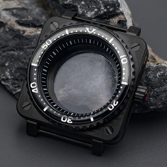 Black Silver Case with Slim Bezel Watch Case Set