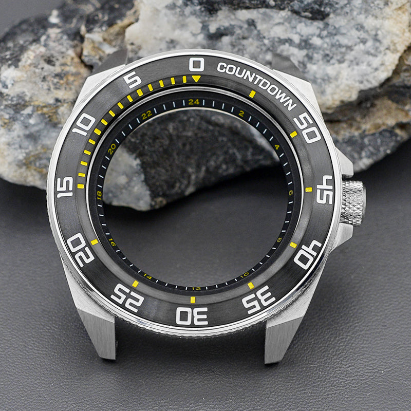 NEW Silver Black Samurai Case Set-3.0 Crown (Caseback Included)