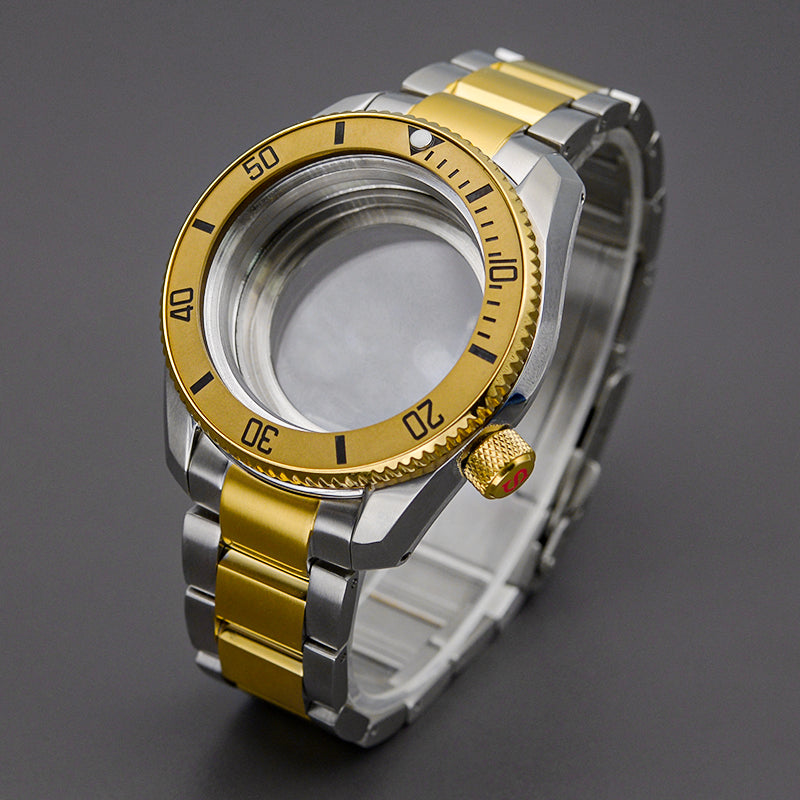 SPB185 SPB187 Silver Watch Case Set with Silver Gold Bracelet