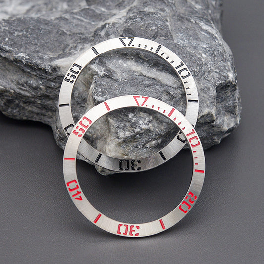 Silver Black Samurai Stainless Steel Bezel Insert