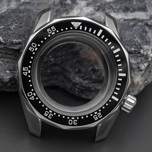 SPB185 SPB187 Watch Case Set with Silver Black Bezel Insert