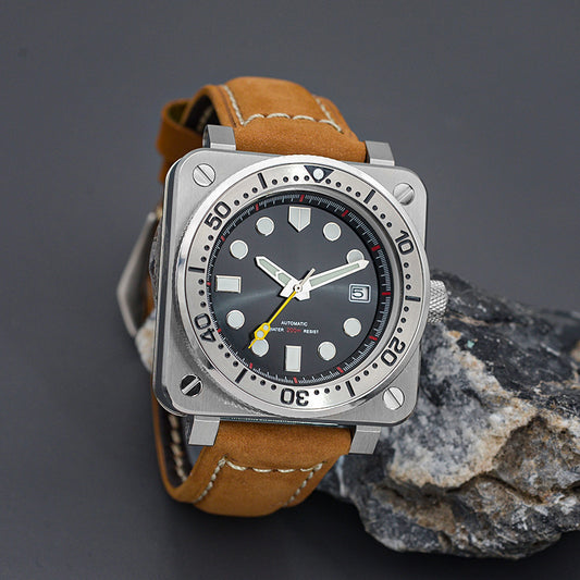 KARAJAN Mod Square Case Watch With Silver Steel Insert