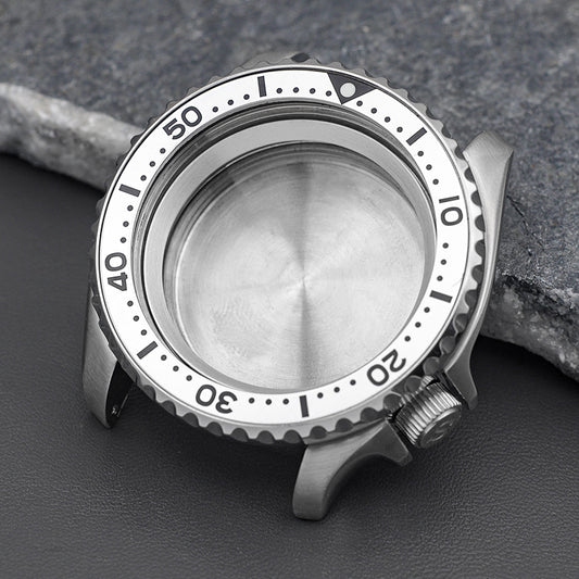 SKX007/SRPD Silver Black Red Wactch Case Set-3.8 Crown ( Caseback Included)