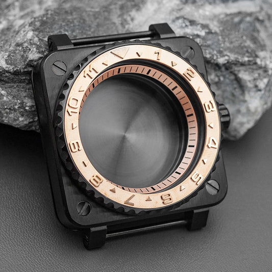 Black Navy Blue Case with Slim Bezel Watch Case Set