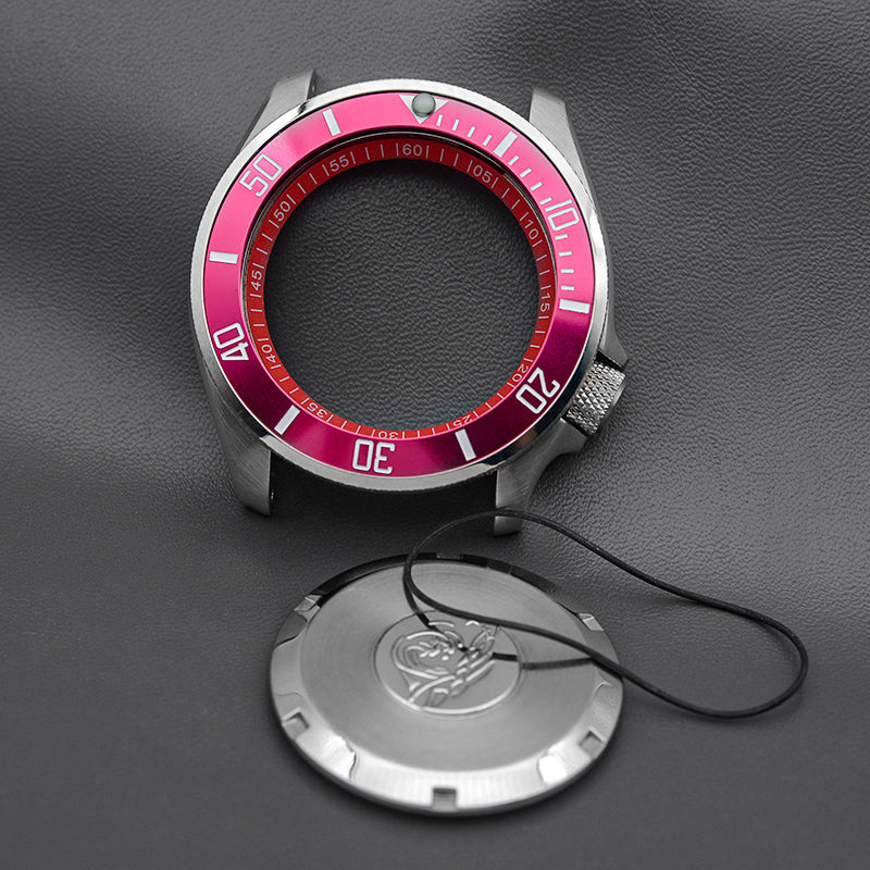 SKX007/SRPD Black Red Wactch Case Set-3.8 Crown ( Caseback Included)