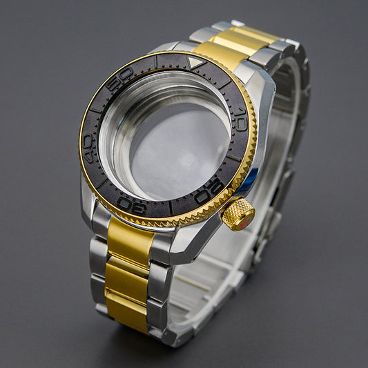 SPB185 SPB187 Silver Watch Case Set with Silver Gold Bracelet