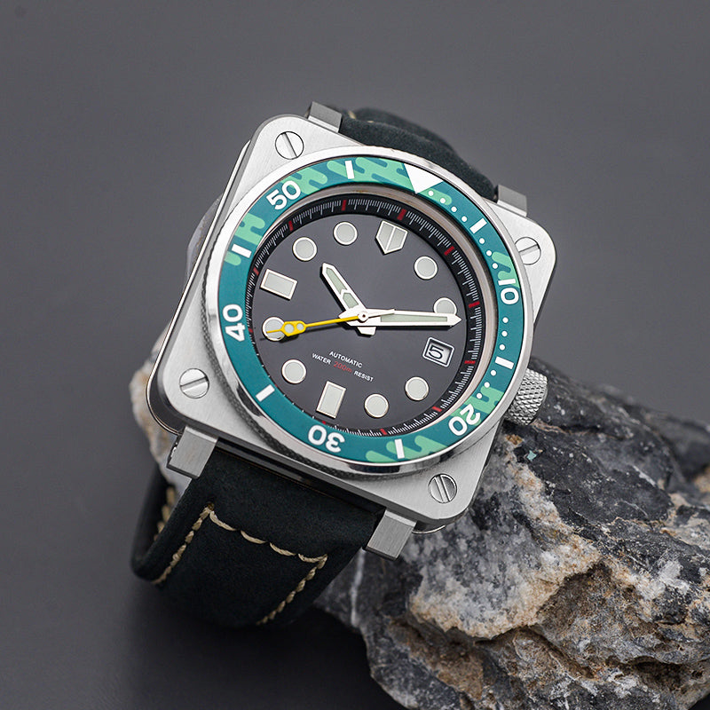 KARAJAN Mod Square Case Watch With Silver Steel Insert