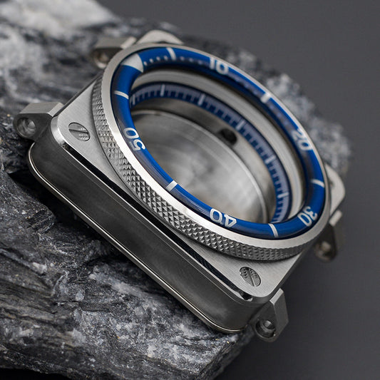 RoseGold Square Case with Knurled Bezel Watch Case Set