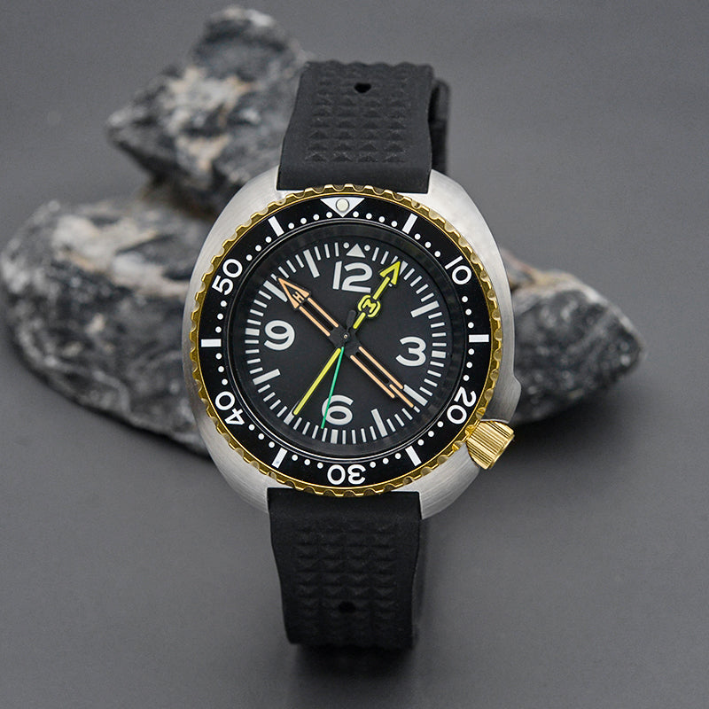 KARAJAN Mod Silver Turtle Dive Watch with White Dial