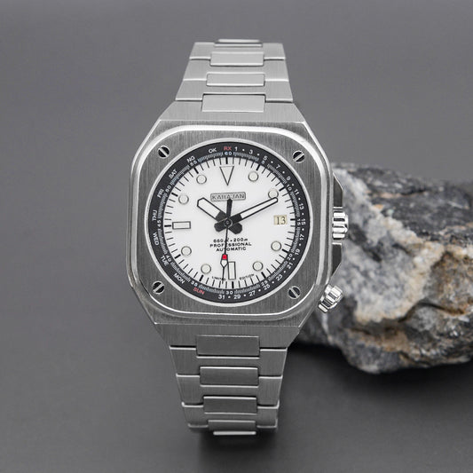 Silver Nautilus Watch with Stainless Steel Bracelet