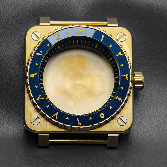 Gold Arabic Case with Coin Edge Bezel Watch Case Set