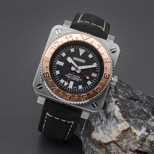 Silver Square Case RoseGoldKARAJAN Mod Watch Case with Strap