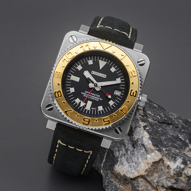 Silver Square Case RoseGoldKARAJAN Mod Watch Case with Strap