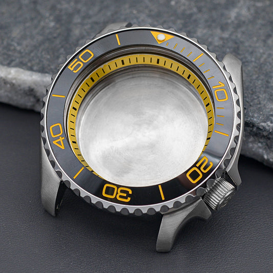 SKX007/SRPD Gold Black Wactch Case Set-3.8 Crown ( Caseback Included)