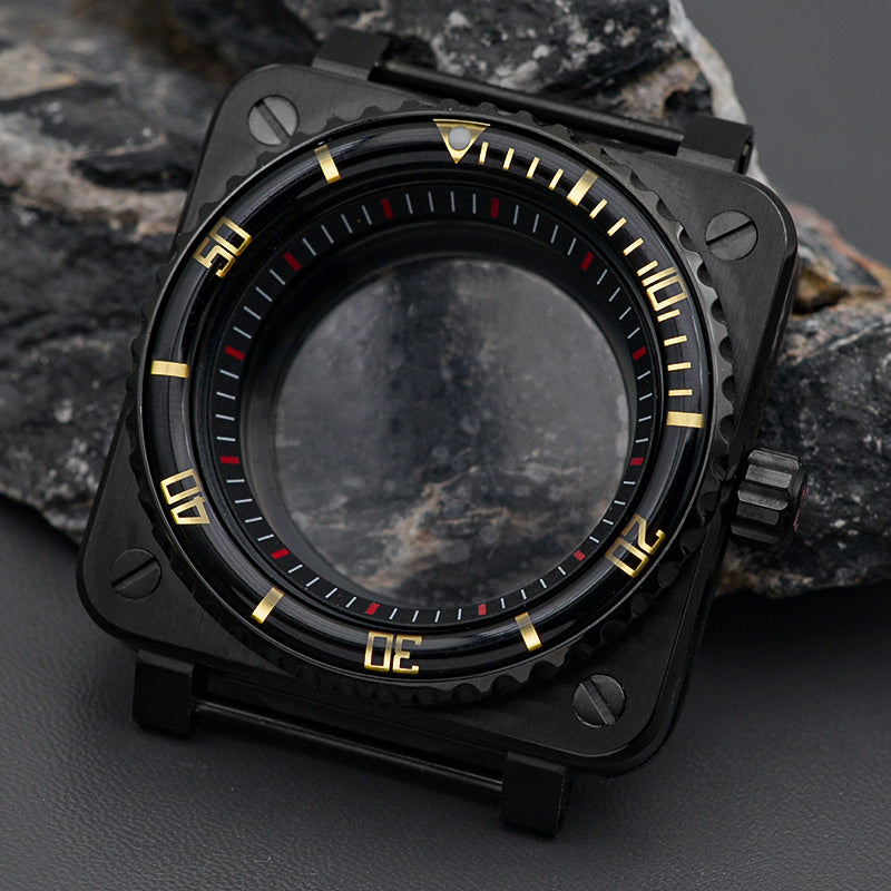 Black Brown Case with Slim Bezel Watch Case Set