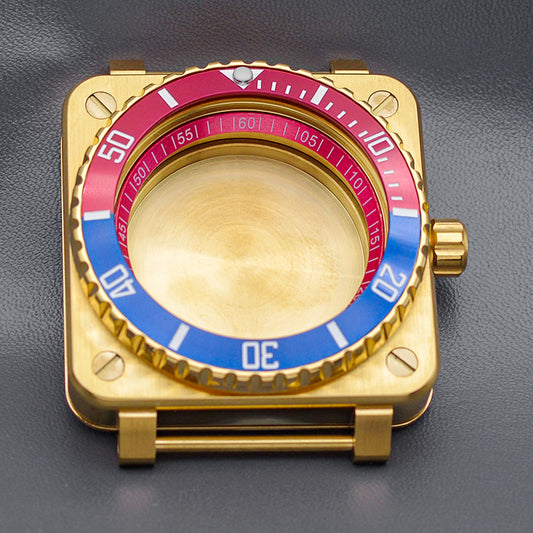 Gold Pink Case with Coin Edge Bezel Watch Case Set