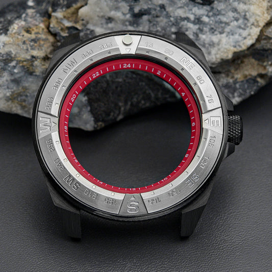 Silver Red Samurai Case Set-3.0 Crown (Caseback Included)