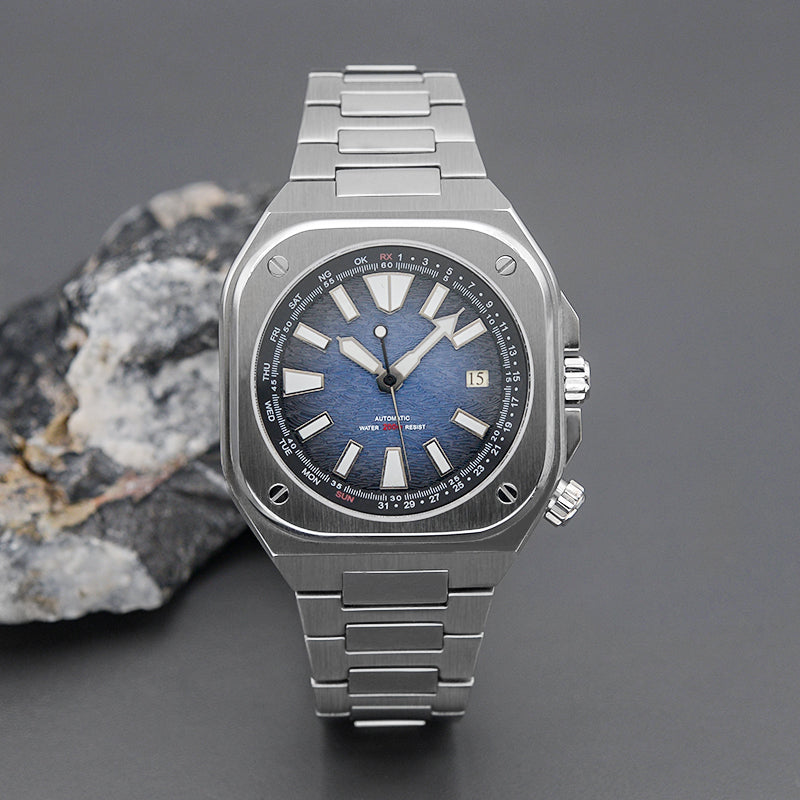 Silver Nautilus Watch with Stainless Steel Bracelet