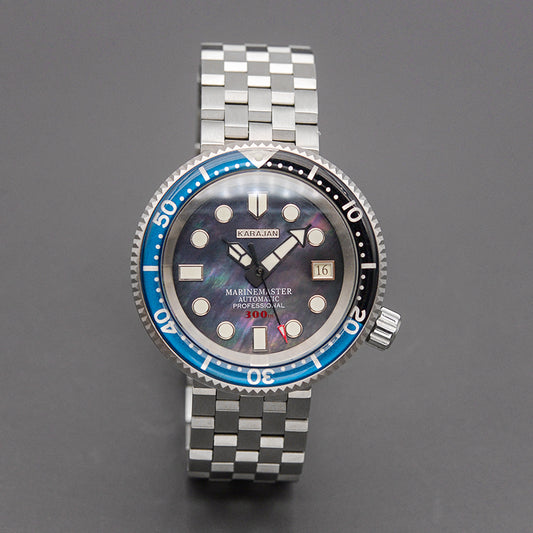 KARAJAN Mod Silver Tuna Dive Watch with Shell Dial