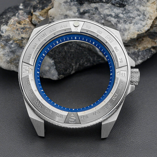 Silver Blue Samurai Case Set-3.0 Crown (Caseback Included)