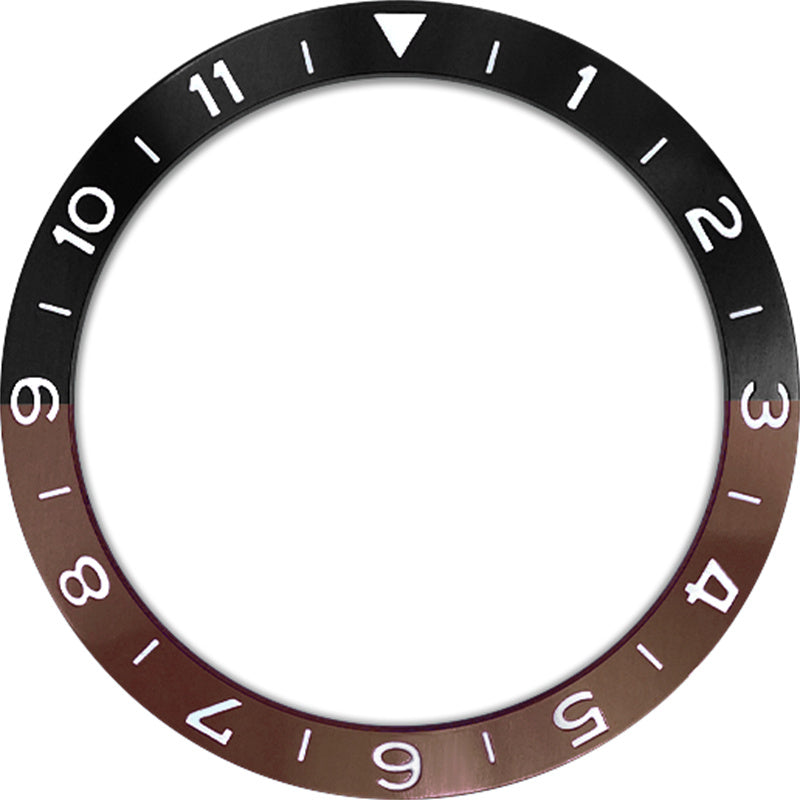 SKX007/SRPD 38*30.7mm Aluminium Bezel insert: Black/Brown Dual time