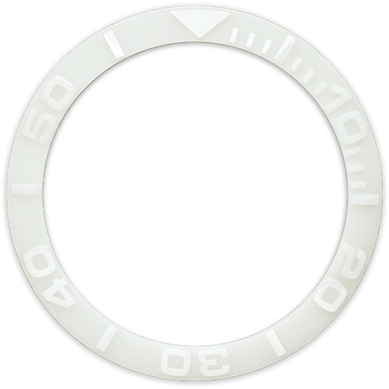 SKX007/SRPD 38*30.7mm Ceramic Bezel insert: White YM