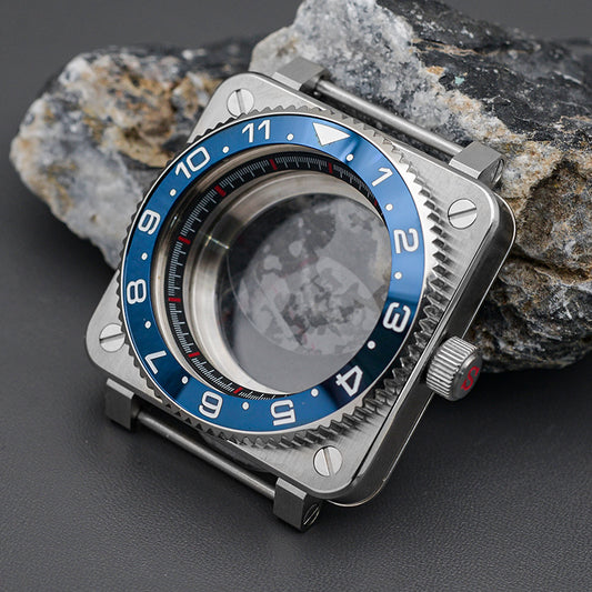 Silver Square Case Black Finish Watch Case Set (More Colors)