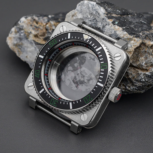 Silver Square Case Silver Finish Watch Case Set