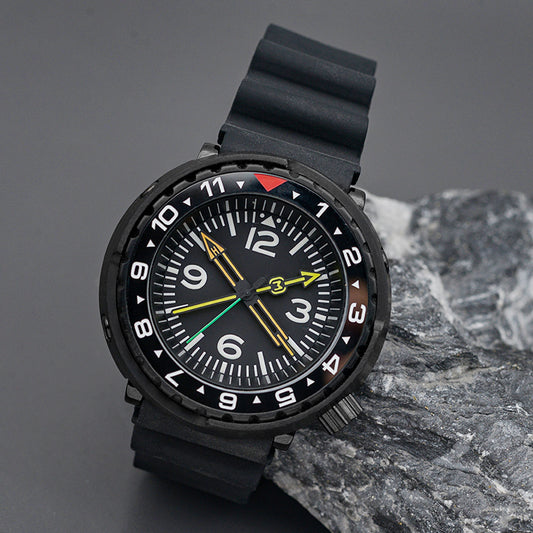 W1003 Vintage Gold Automatic Dive Watch with Rubber Strap