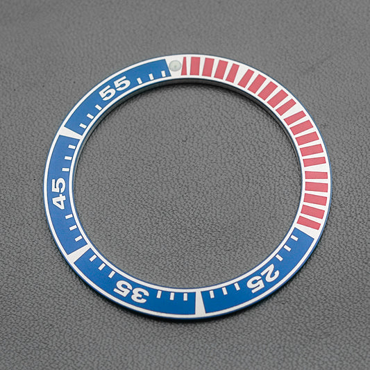 Samurai Blue Red Aluminium Bezel Insert