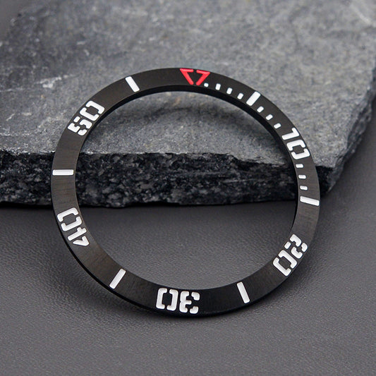 Black White Samurai Stainless Steel Bezel Insert