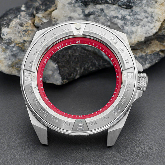 NEW Silver Red Samurai Case Set-3.0 Crown (Caseback Included)