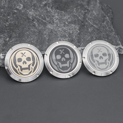 Transparent Black Skull Silver Watch Caseback