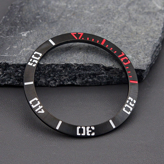 Black Red Samurai Stainless Steel Bezel Insert