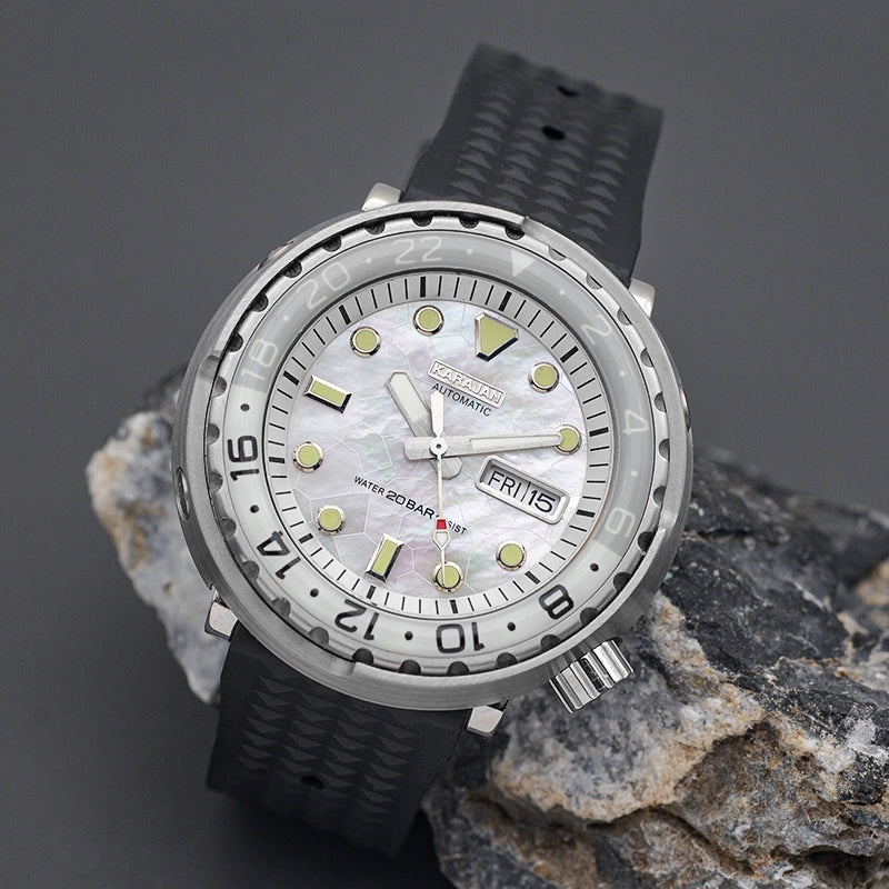 Silver Tuna Dive Watch with Shell Dial