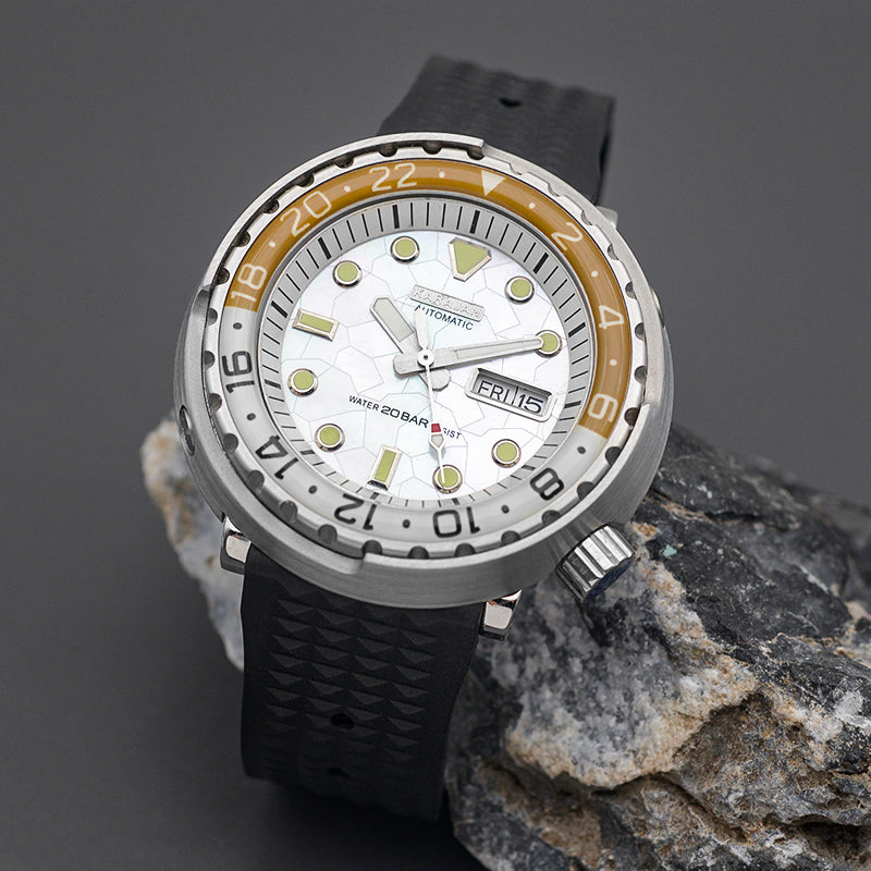 Silver Tuna Dive Watch with Shell Dial