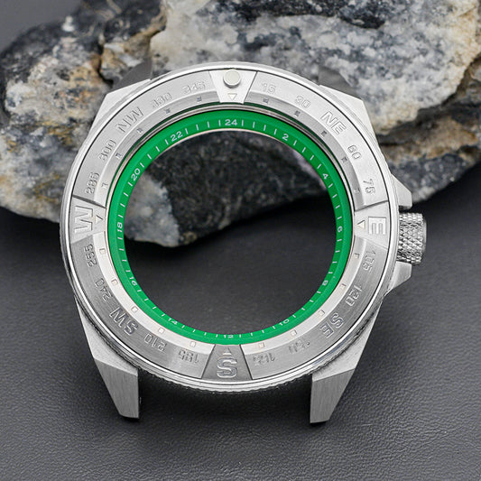 NEW Silver Green Samurai Case Set-3.0 Crown (Caseback Included)