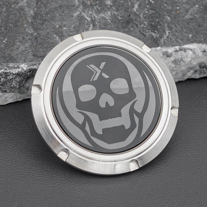 Transparent Black Skull Silver Watch Caseback