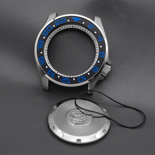 SKX007/SRPD Black Blue Wactch Case Set-3.8 Crown ( Caseback Included)