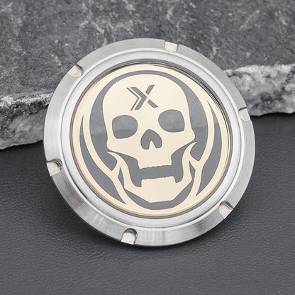 Transparent White Skull Silver Watch Caseback