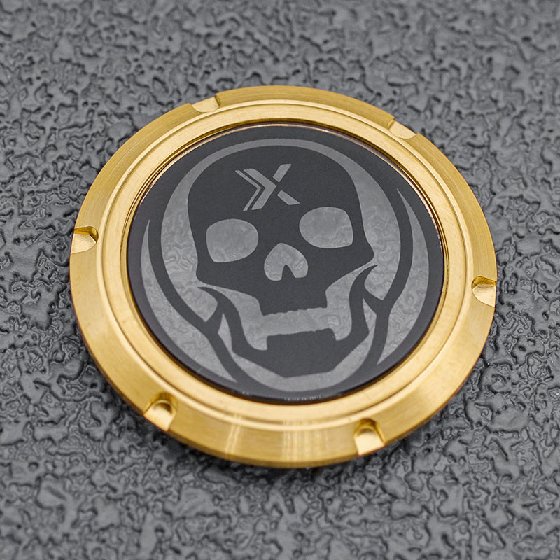 Transparent Black Skull Gold Watch Caseback