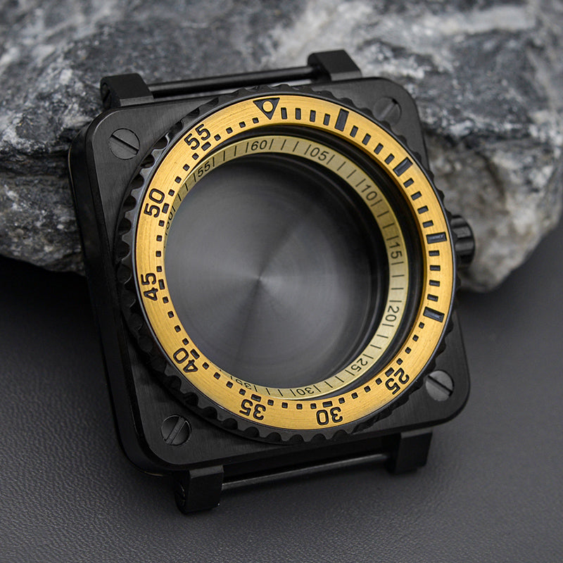 Black Gold Case with Slim Bezel Watch Case Set