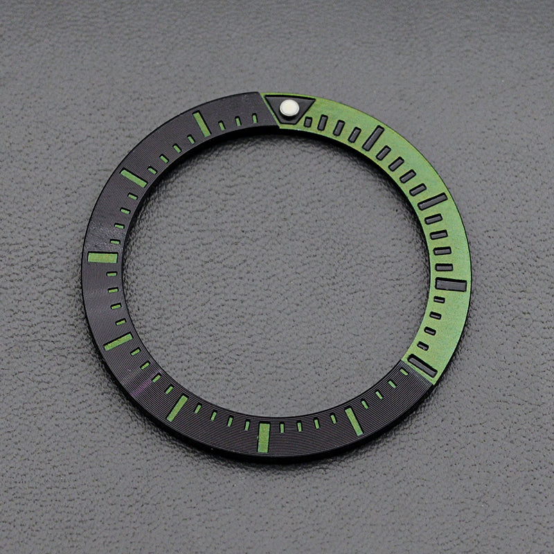 37x30mm Aluminium Black Green Bezel Insert