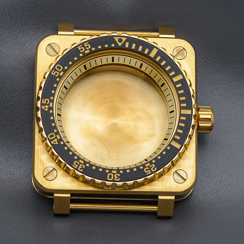 Gold BlueCase with Coin Edge Bezel Watch Case Set