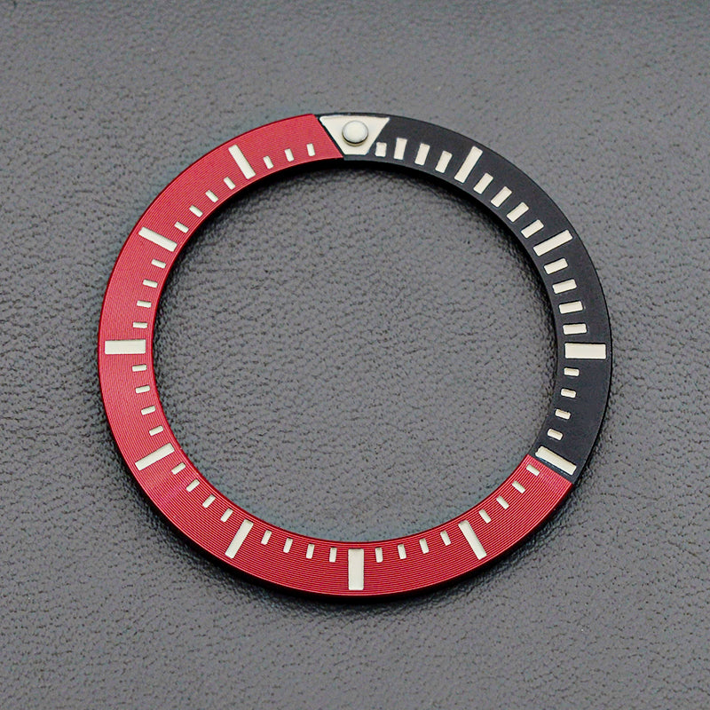 37x30mm Aluminium Black Red Bezel Insert