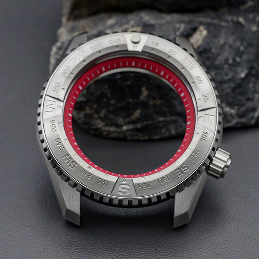 NEW PROSPEX Silver Watch Case Set with Red Chapter Ring