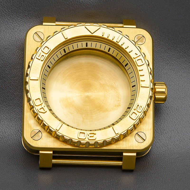 Gold BlueCase with Coin Edge Bezel Watch Case Set